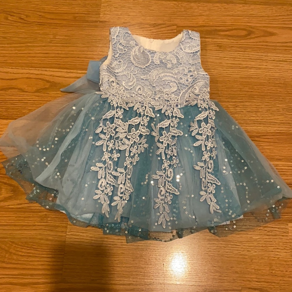 Baby girl birthday dress 12M blue